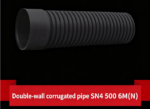 LESSO HDPE Double-Wall Corrugated Pipe (With Socket 02) Black SN4 500 6M(N) - Image 3