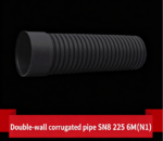 LESSO HDPE Double-Wall Corrugated Pipe (With Socket 02) Black SN8 225 6M(N1) - Image 3