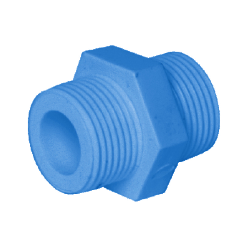 11b2d54b808e81397f30d6ab4fa39a70 LESSO Double Male Thread Direct Coupling (PVC-U Fittings for Water Supply), Blue, DN3/4" - Image 1