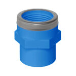 LESSO Female Thread Straight Coupling (with Stainless Steel Clamp), PVC-U Water Supply Fitting, Blue, dn20×RC1/2"