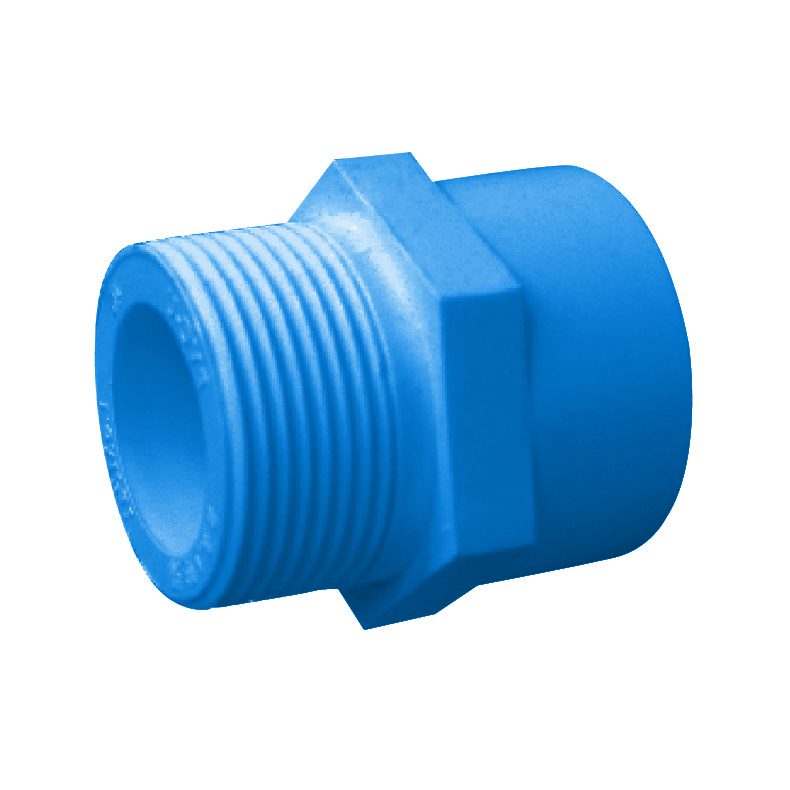 6de0f3138a4403e406054226fccb4b02 LESSO Male Thread Straight Coupling (PVC-U Water Supply Fitting) Blue dn110×R4" - Image 1