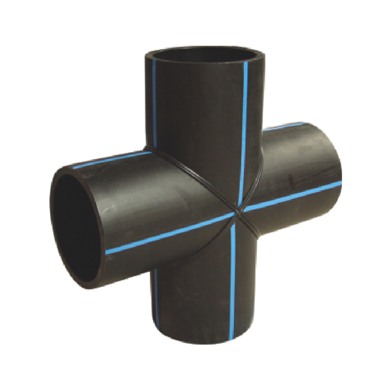 773e1fb9721edcd396fa070253548578 LESSO 90° Welded Four-way Pipe Fitting, 1.6MPa (PE Fitting) Black dn110 - Image 1