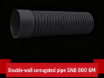 LESSO HDPE Double-Wall Corrugated Pipe (With Socket 02) Black SN8 800 6M - Image 3