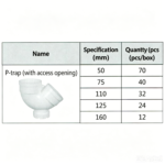 LESSO P-trap with inspection port white PVC-U drainage fitting DN50 - Image 2