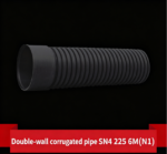 LESSO HDPE Double-Wall Corrugated Pipe (With Socket 02) Black SN4 225 6M(N1) - Image 3