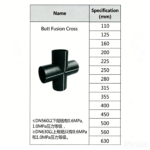 LESSO 90° Welded Four-way Pipe Fitting, 1.6MPa (PE Fitting) Black dn110 - Image 2