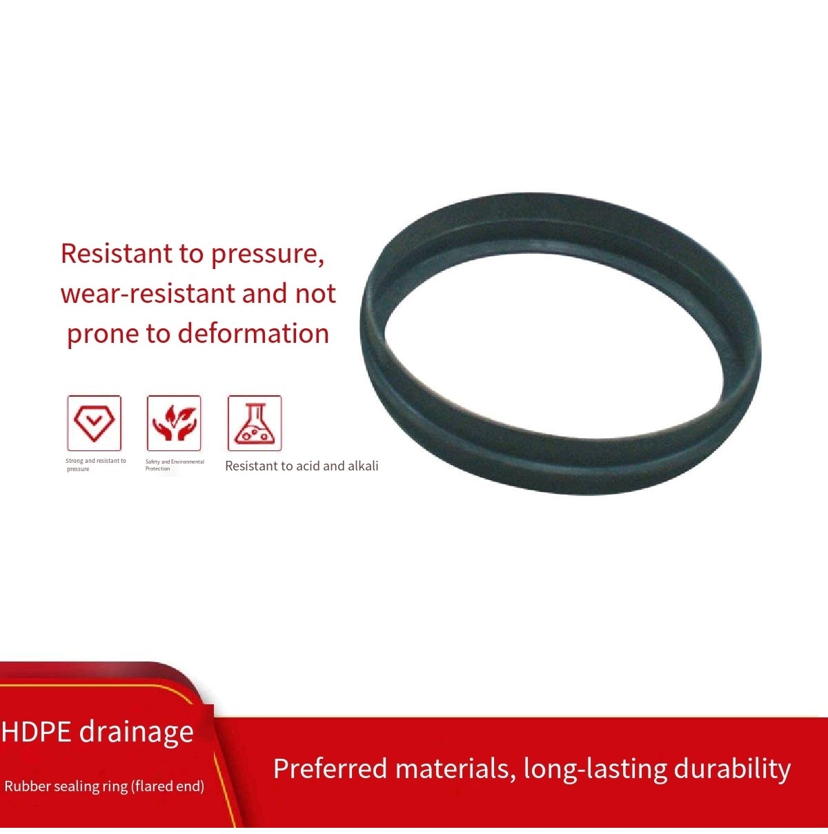 f4953b763434761c57ccdbeecedc5a69 LESSO Rubber Sealing Ring HDPE Double Wall Corrugated Pipe (Flared/Plain Pipe) N/N1 SN4 DN/ID225 - Image 1