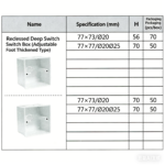 LESSO Concealed Switch Box (With Movable Legs) for PVC Electrical Conduits White 77*77 dn20/38 - Image 2