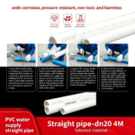 LESSO PVC-U Water Supply Straight Pipe (1.0MPa), Blue dn50 4M - Image 3
