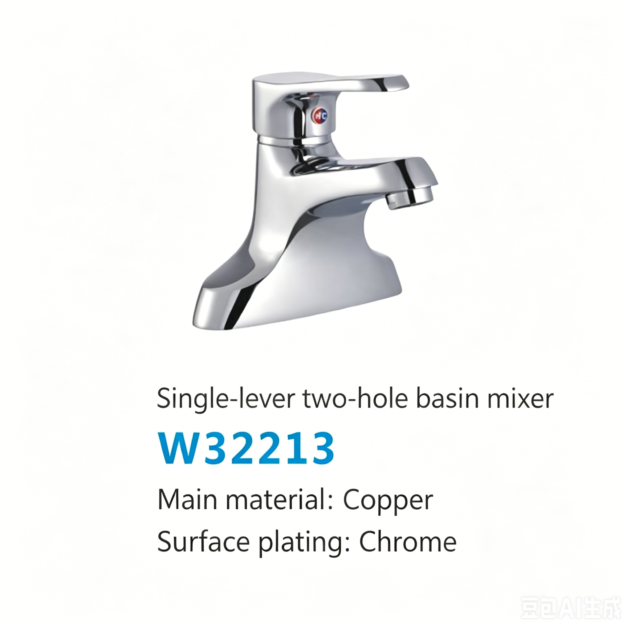 07dfa944-65df-434a-bd8f-231c9adf69cd LESSO Single Lever Two-hole Mixer Basin Faucet W32213 - Image 1