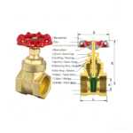 LESSO Brass Gate Valve 101-015 Brass Valve - Image 2