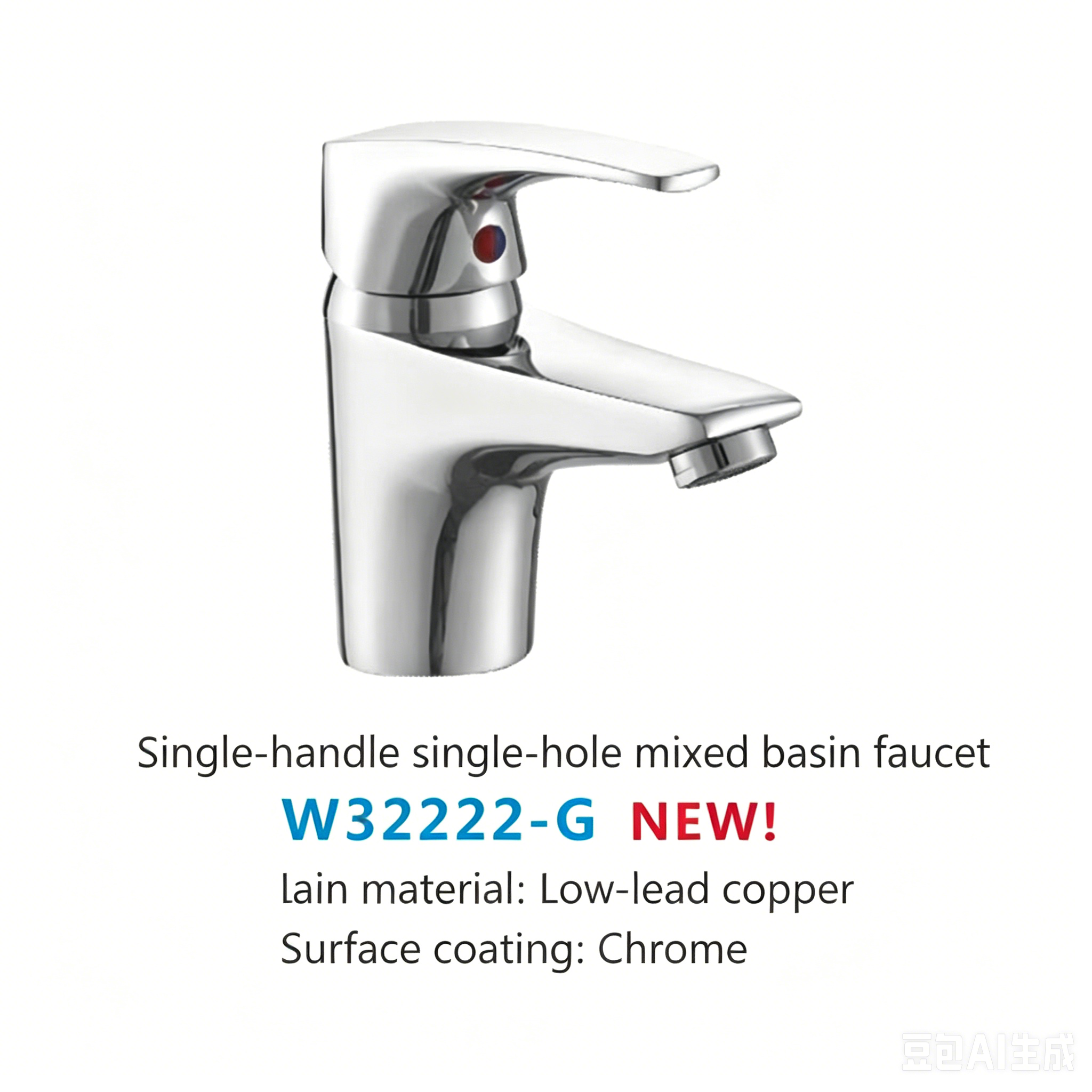 e031a6e4-7893-44e7-998c-493753dd171e LESSO Single Lever Single Hole Mixer Basin Faucet W32222 - Image 1