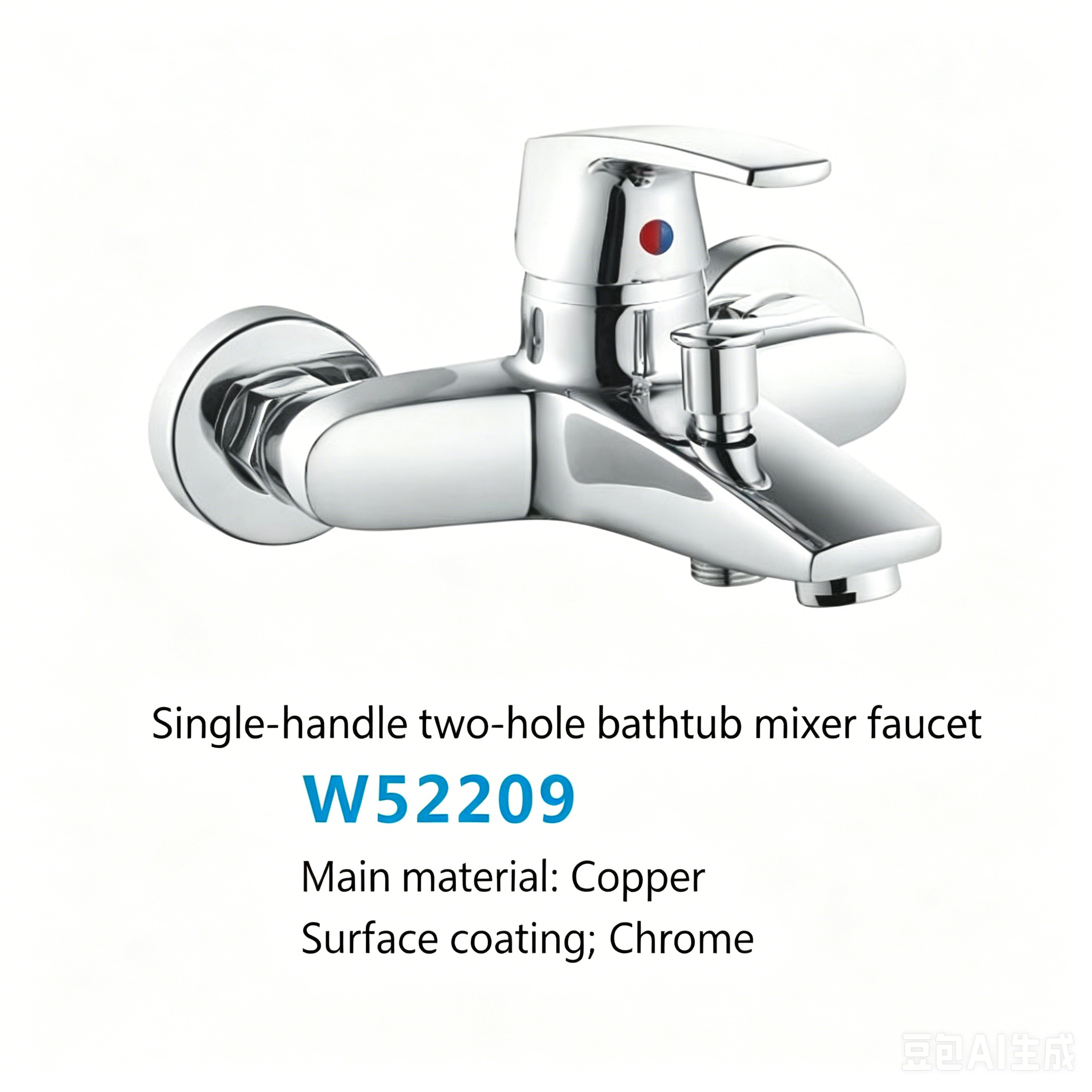 e4586bb1-bcab-4e9a-b304-d5f05ae2442f LESSO Single Lever Two-hole Mixer Bathtub Faucet W52209 - Image 1